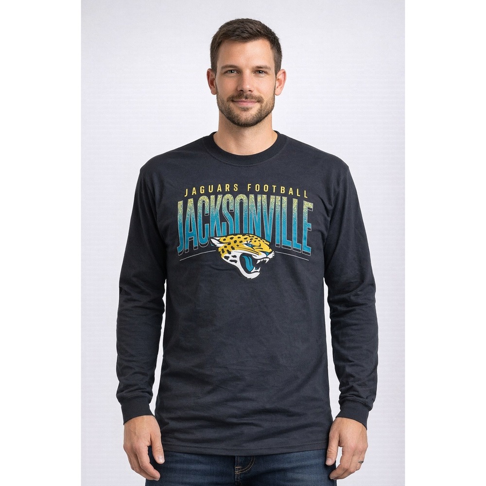 Jacksonville Jaguars NFL Team Apparel Long‎ Sleeve T Shirt Mens Large Black
